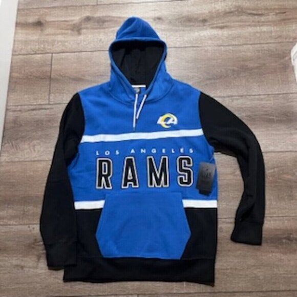 NEW LA Rams Football Team Color Block Hoodie Logo Embroidered Men's Size Medium - Picture 9 of 11